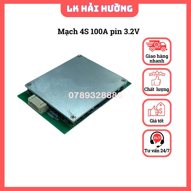 Mạch 3S 4S 100A cho pin sắt 3.2V
