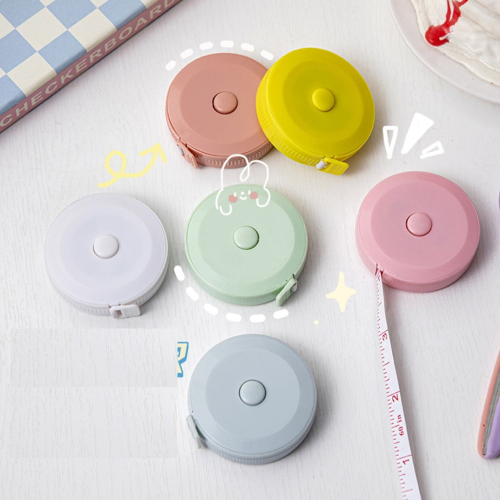 Thước Dây Cuộn Tròn Mini 1.5m Rút Tự Động