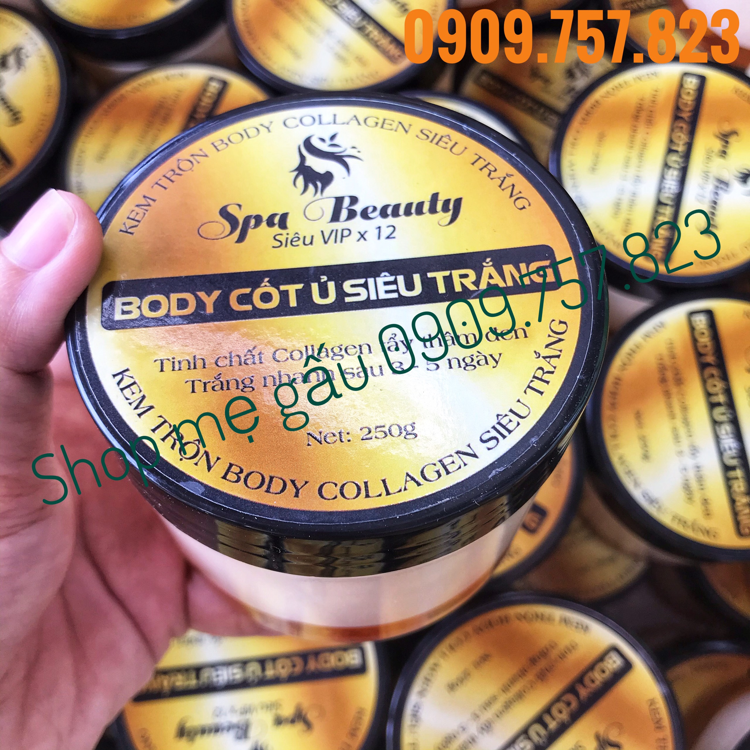 Kem body cốt ủ 2 tầng siêu trắng 250g