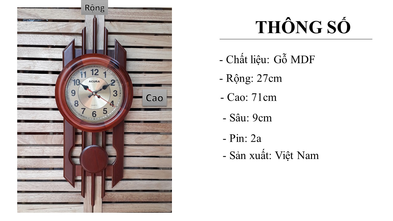 [HCM]Đồng hồ treo tường Acura H203