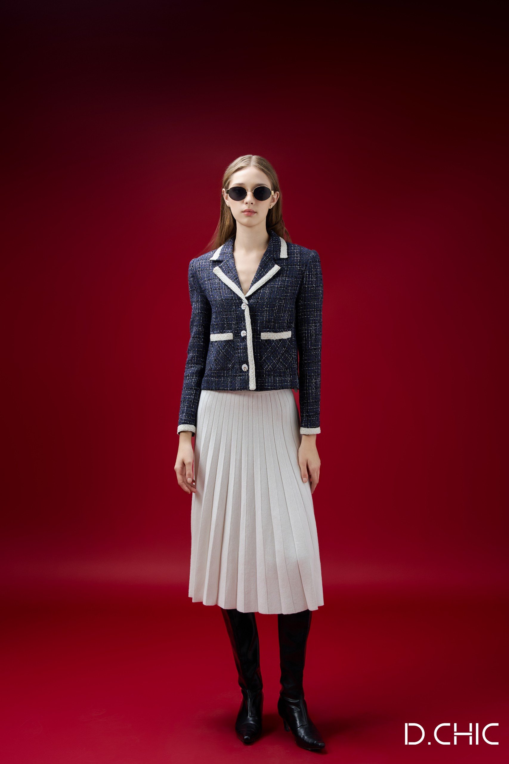 D.CHIC Chân váy len xếp ly MS: 388023