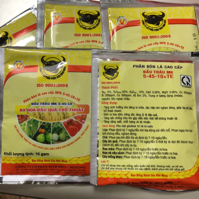 Gói 10gr phân bón đầu trâu 5-45-10