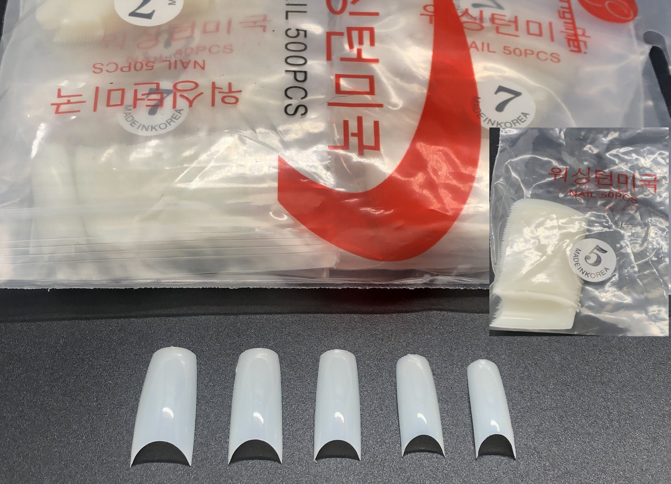 Móng nối Lẻ Hàn Size 5-9 - Lẻ 1 Túi 50 móng