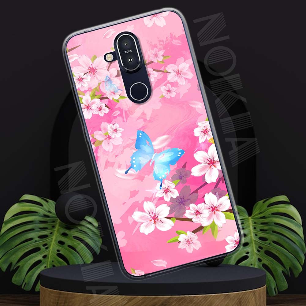 Ốp lưng Nokia 8.1 mẫu BST Hoa lá cành TPU