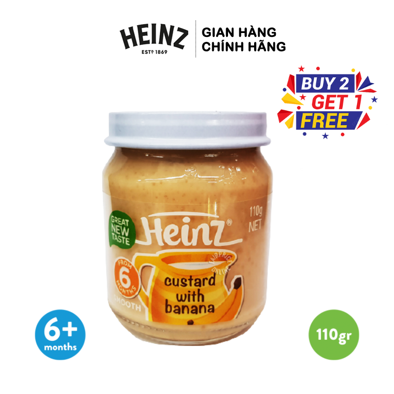 Lọ Custard Vị Chuối HEINZ 110g (Bé 6 tháng tuổi) (Date T10/2024)