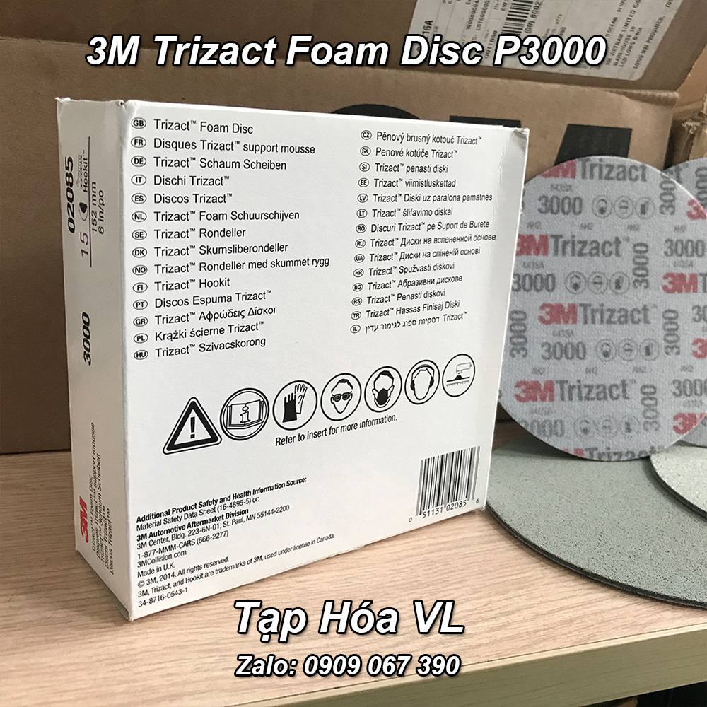 [1 Tờ] Giấy nhám đánh bóng siêu mịn 02085 - 3M Trizact Foam Disc P3
