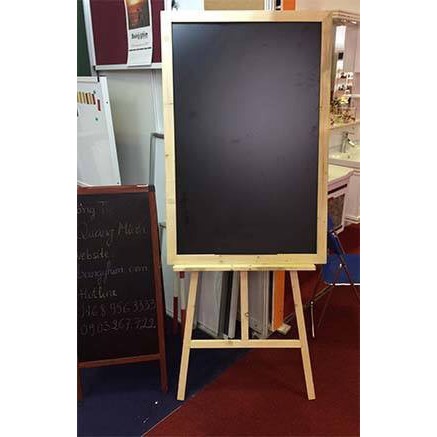 Bảng Menu đen khung gỗ 60*80 cm + Giá đỡ bảng (kèm quà tặng)