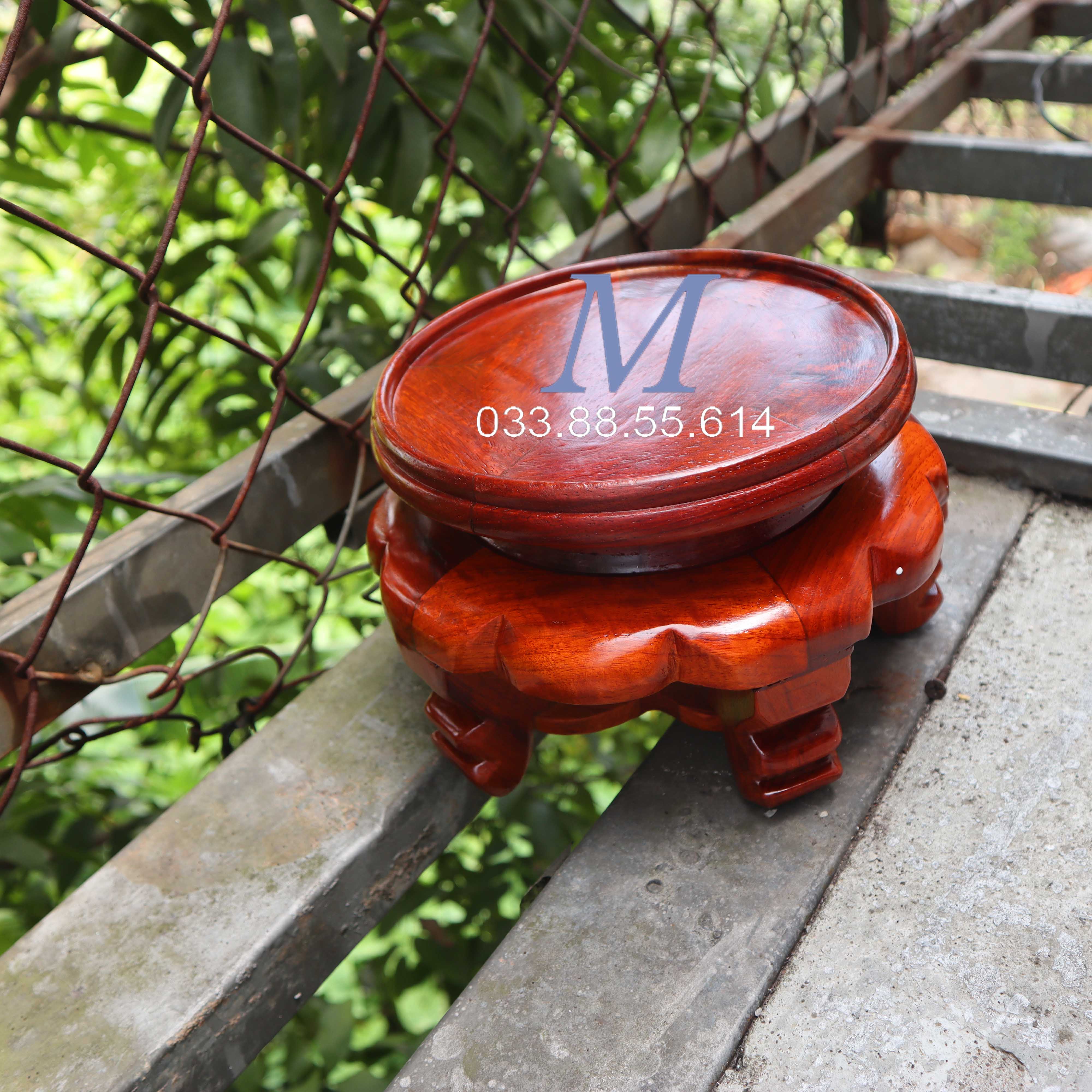 Kỷ váy đôn gỗ hương đế bát hương 2 tầng đồ thờ cao 15cm
