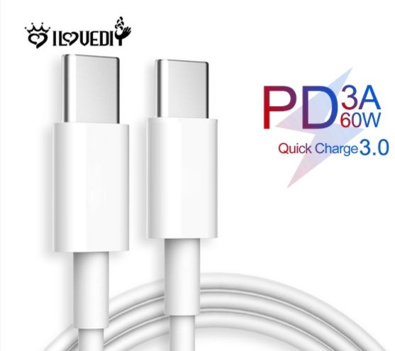 Cáp Sạc Nhanh USB TYPE C TO USB TYPE C 3A 60W - USB C TO USB C Dài 1m