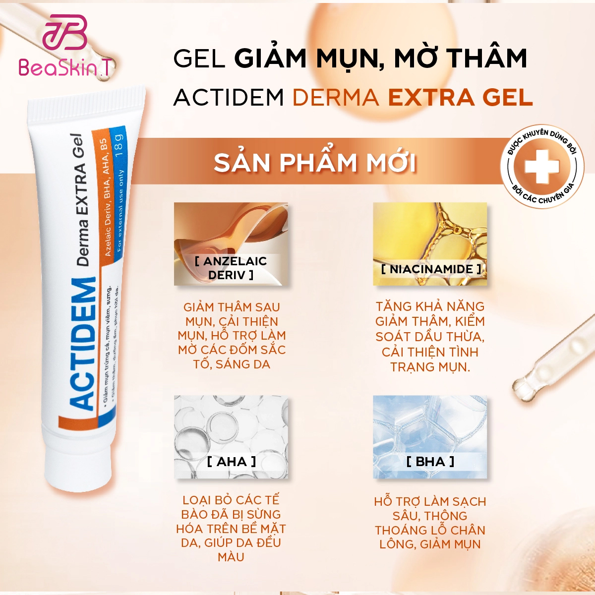 ACTIDEM EXTRA GEL - ACTIDEM Gel Giảm Mụn Mờ Thâm Actidem Derma Extra Gel 18gram