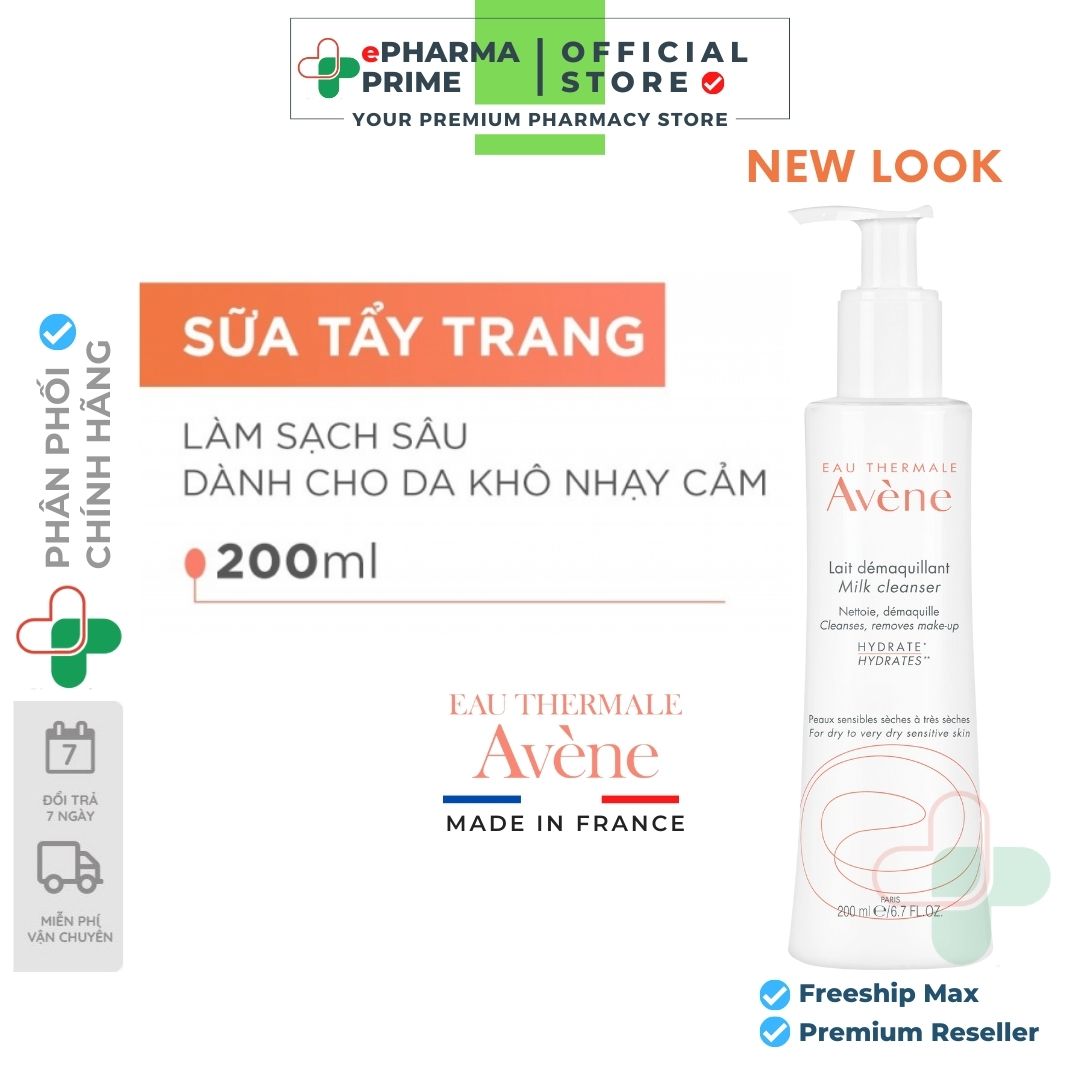 Avene gentle milk cleanser 200ml - sữa rửa mặt/tẩy trang avene dịu nhẹ