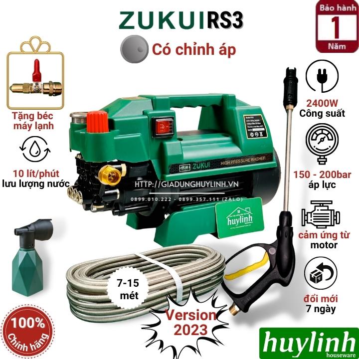 Máy xịt rửa xe chỉnh áp Zukui RS3 - Thay Thế Zukui S5 [Osaka ZJ] - 2400W - Tặng béc xịt máy lạnh, điều hoà + thân nối dài súng