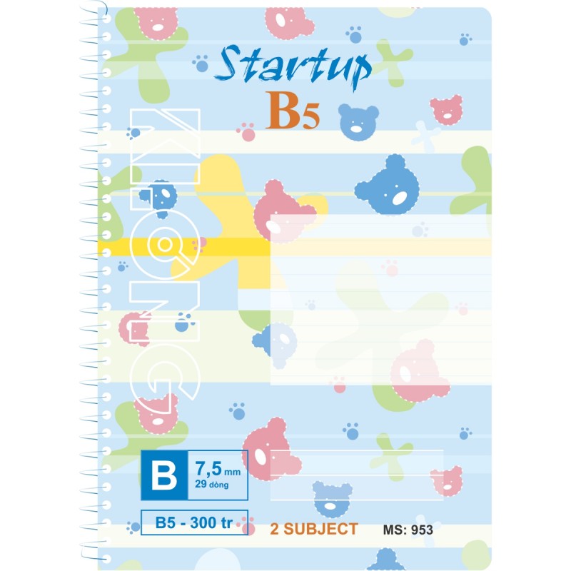 Sổ lò xo đơn B5 - 300 trang; Klong 953