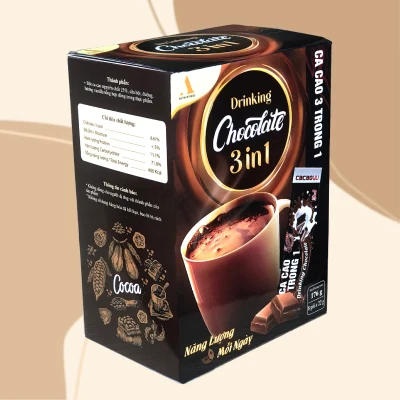 Bột Cacao sữa 3in1 Drinking Chocolate - Hộp 8 gói (22g) - Không hương liệu - Đậm vị Socola