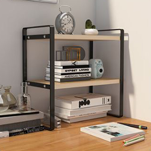Kệ sách kệ trang trí để bàn mini chân sắt mặt gỗ