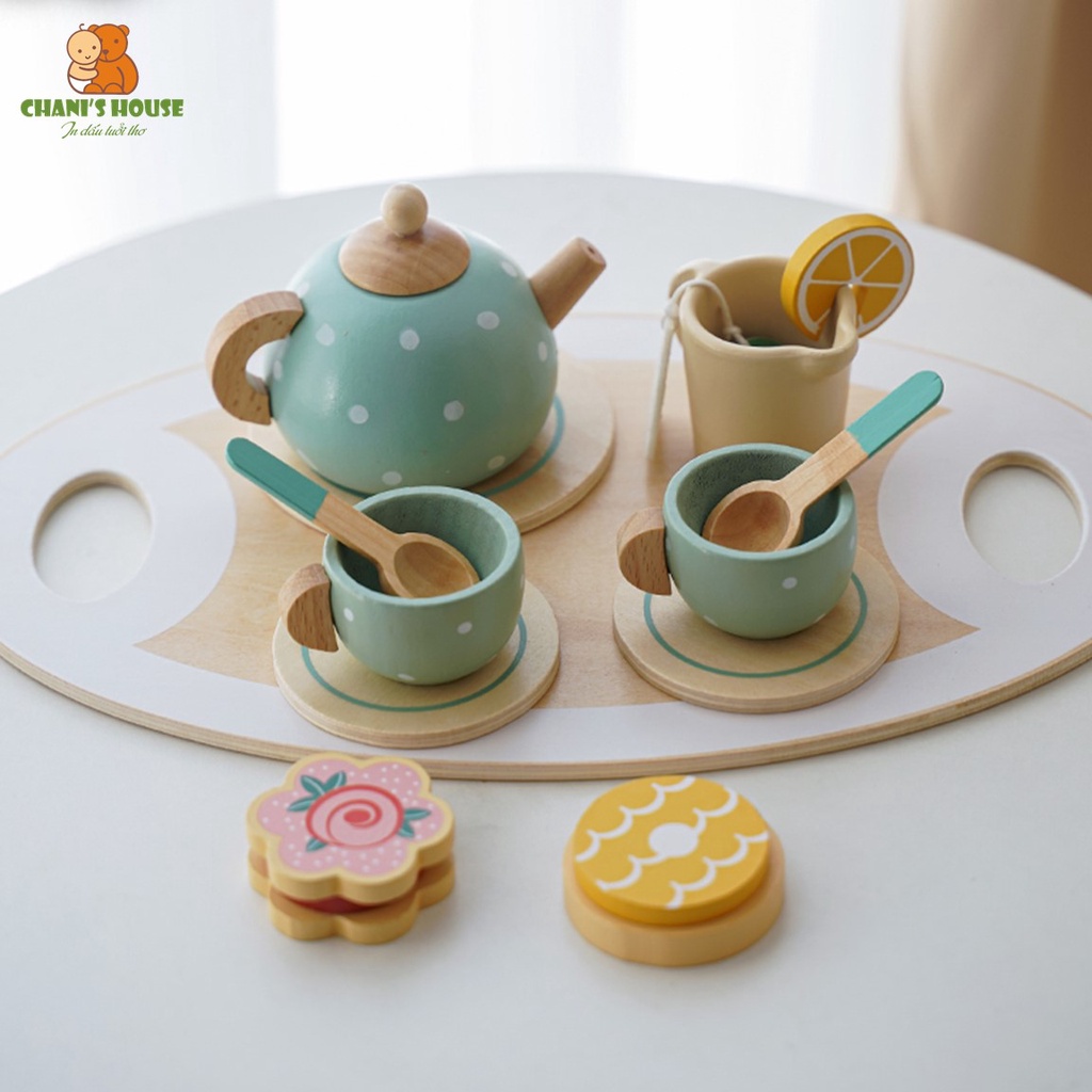 Đồ chơi trà chiều và bánh ngọt cho bé bằng gỗ - kabi