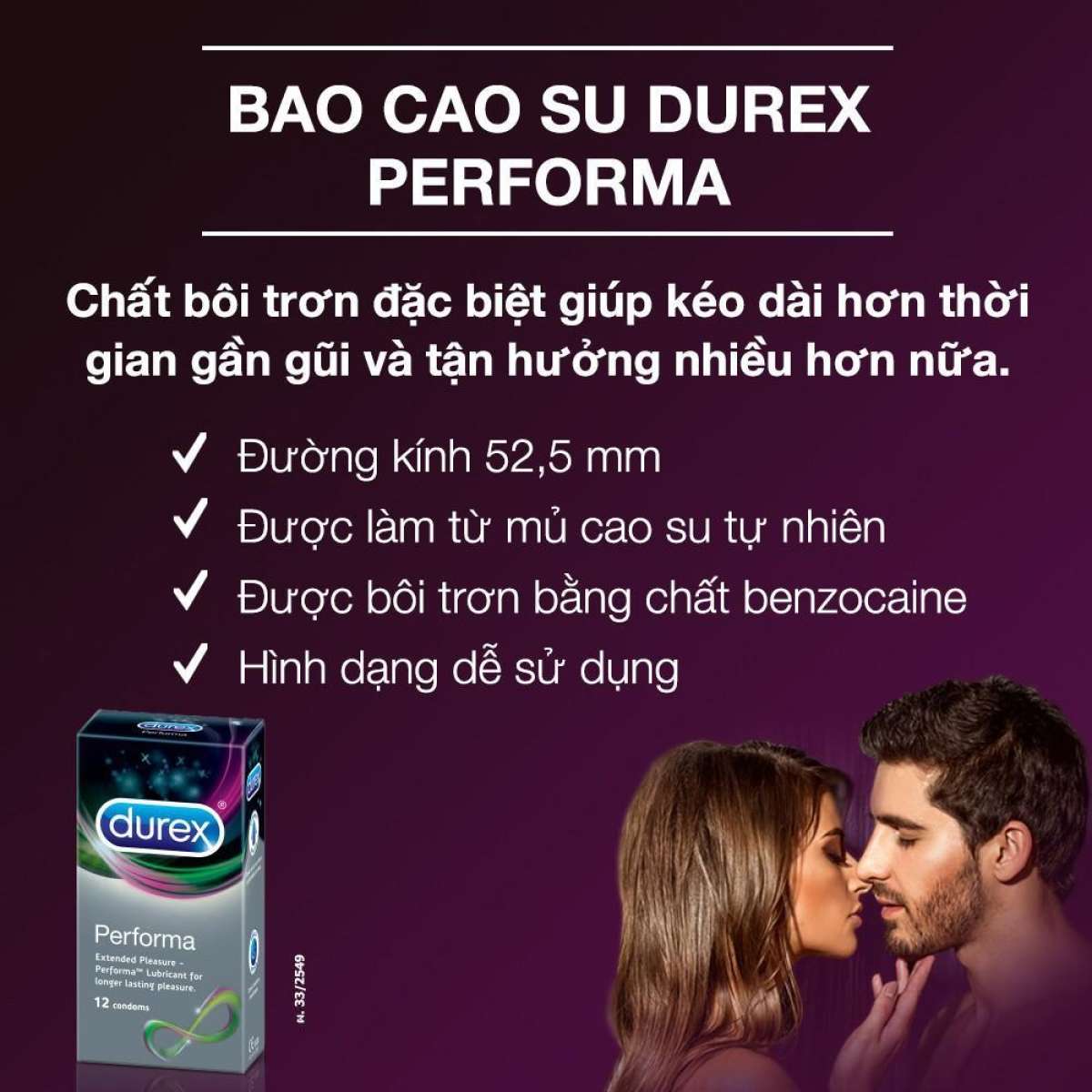 [HCM]Hộp bao cao su Durex Performa 12 chiếc