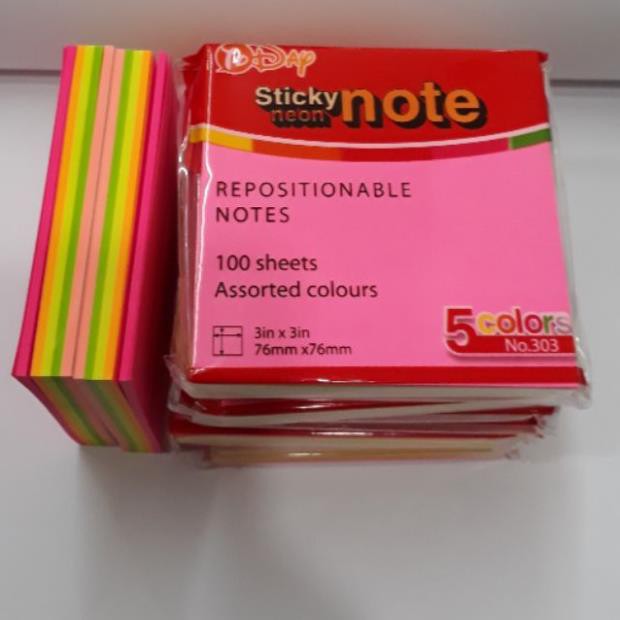 Giấy note 5 màu 76x76mm - vpp brendo