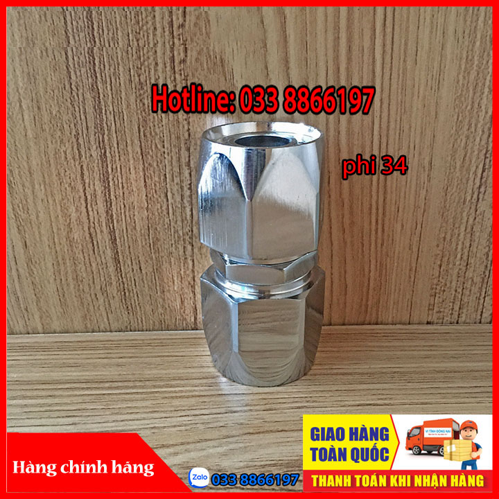 Đầu nối hai ống dây xăng dầu phi 34
