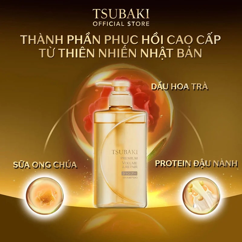 Dầu Gội Tsubaki Phục Hồi Ngăn Rụng Tóc 490ml