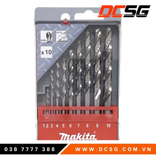 Bộ mũi khoan kim loại HSS-G 10 cái Makita D-57205