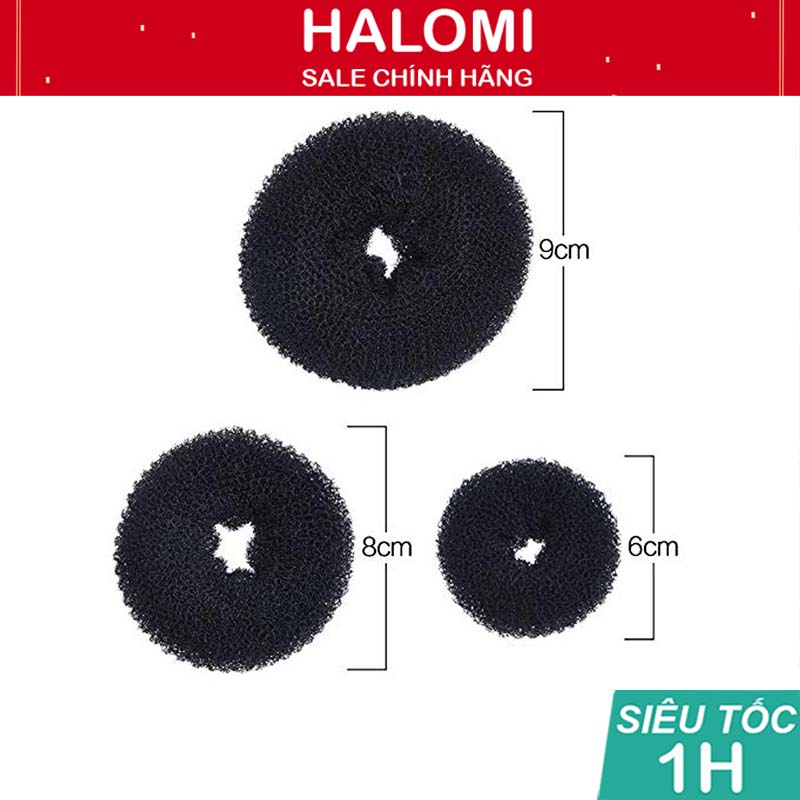 Độn phồng tóc bộ 3 chiếc HALOMI chuyên làm tóc, độn tóc chuyên nghiệp