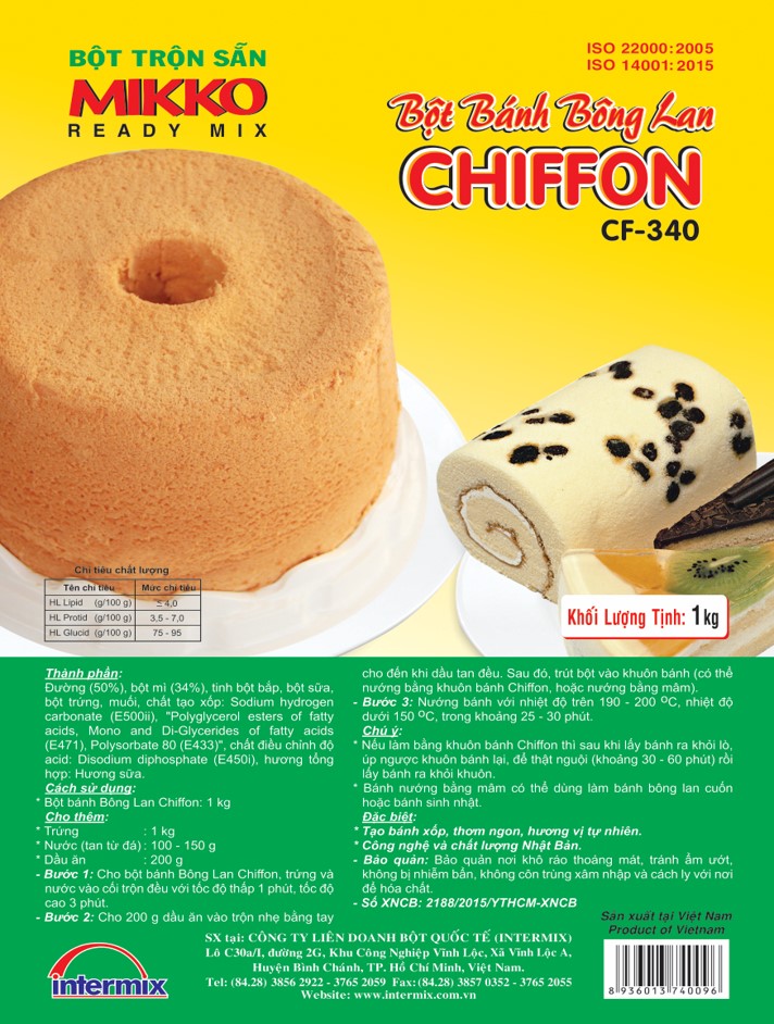 Bột bánh bông lan Chiffon Mikko hương xưa 1kg