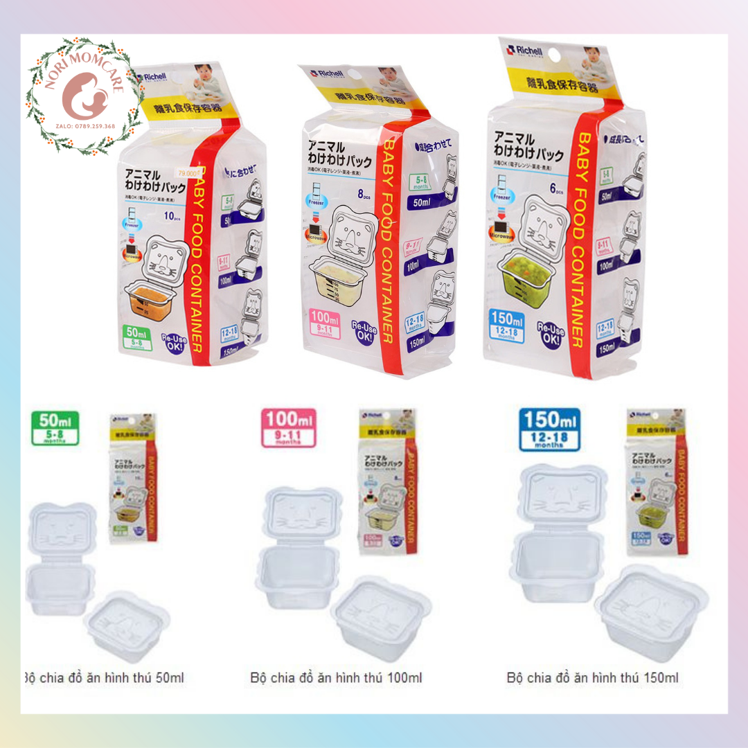 Khay trữ đông đồ ăn dặm cho bé RICHELL Nhật