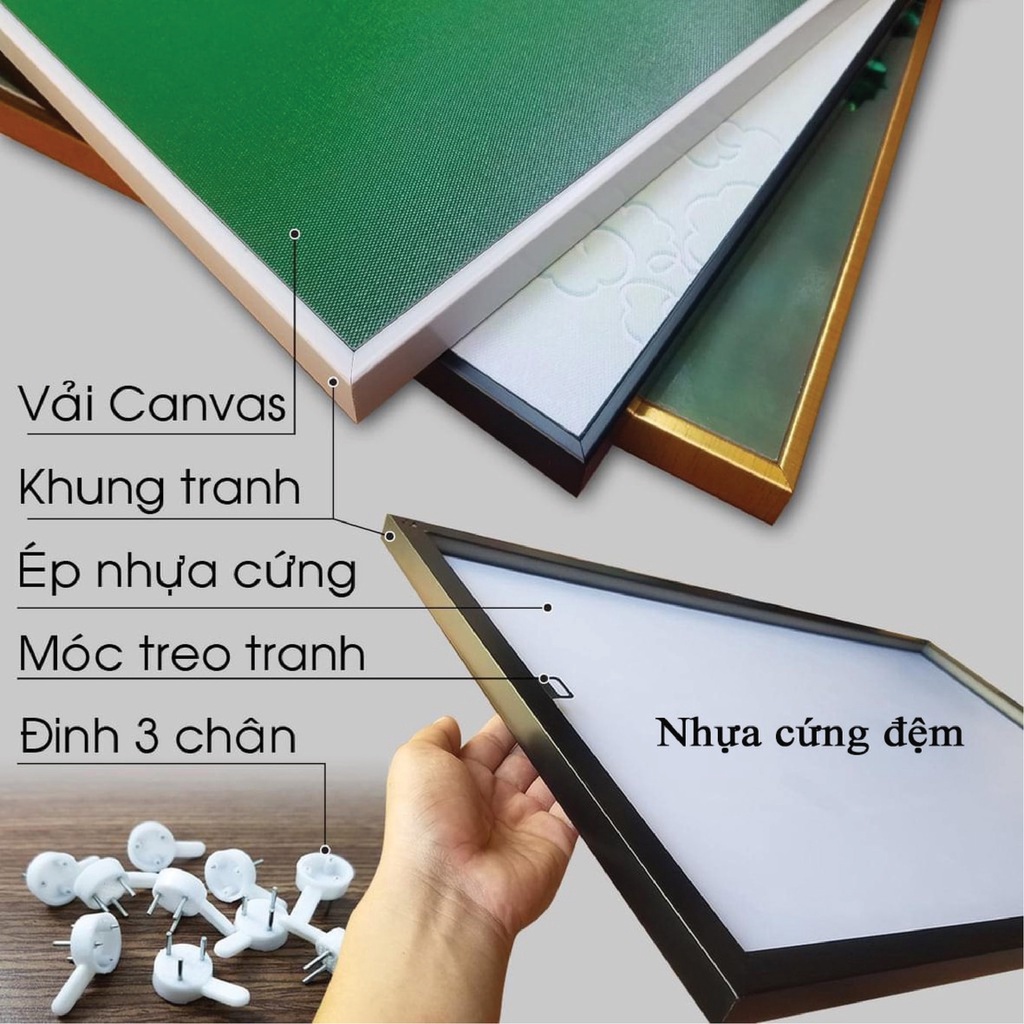 Bộ 6 tranh canvas khung composite