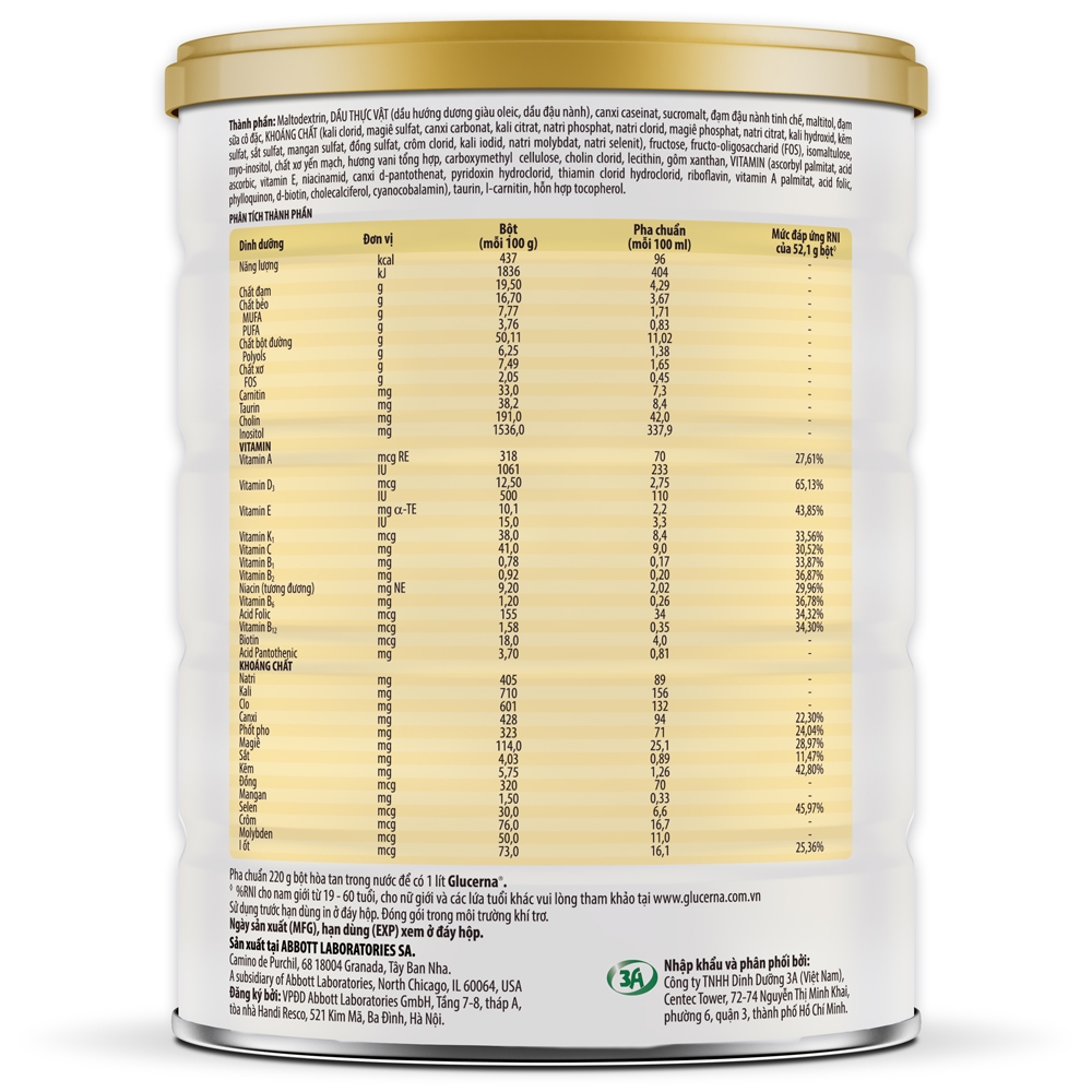 Sữa Bột Abbott Glucerna Vani 850g
