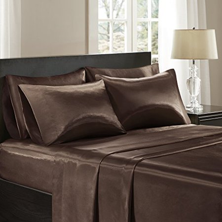 [HCM]BỘ CHĂN GA GIƯỜNG DRAP GỐI PHI LỤA CAO CẤP LAN BEDDING - NÂU