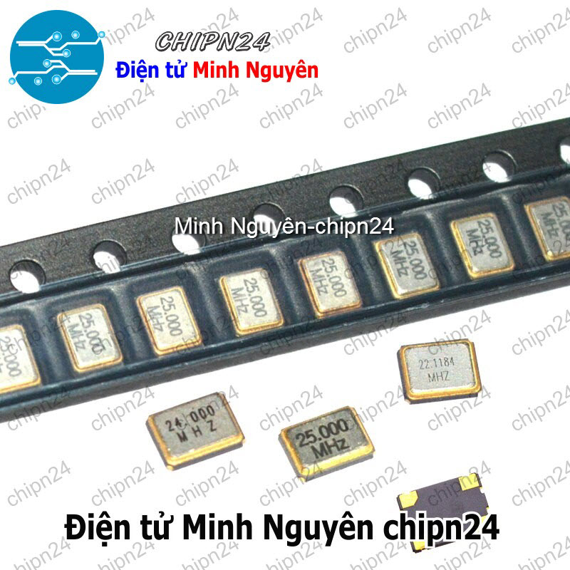 [3 cái] (K355) Thạch anh Dán 3225 (4 chân 3.2x2.5mm) (8M 10M 12M 16M 20M 24M 26M 30M 32M 40M 48M 50M 54M) - [Chọn Loại] - HHH.00349
