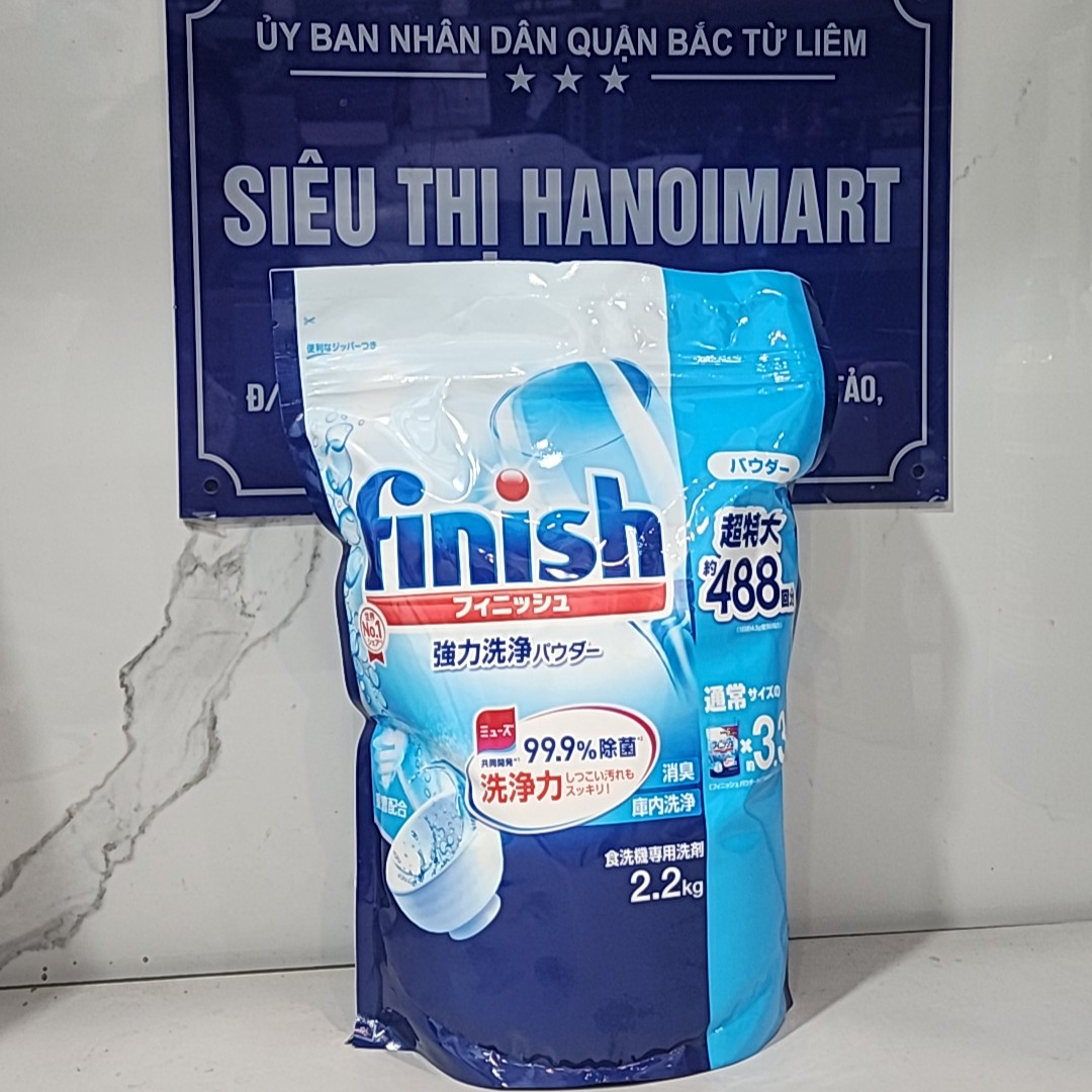 Bột rửa chén Finish 2.5kg chuyên dùng cho máy rửa chén ly hoặc bột rửa bát finish 2kg hương chanh