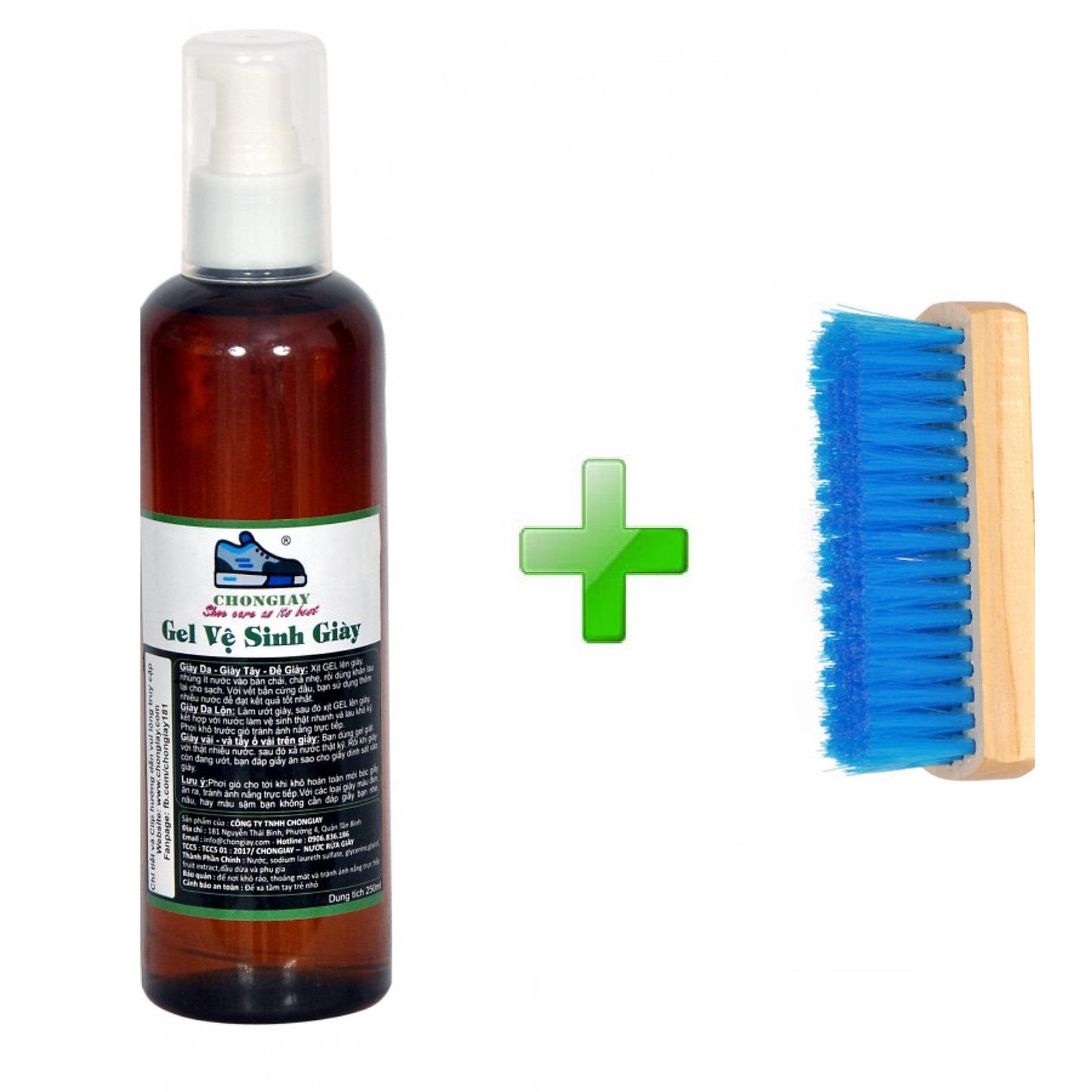 Gel vệ sinh giày chuyên dụng 250ml nhãn hiệu ChonGiay + tặng bàn chải tùy