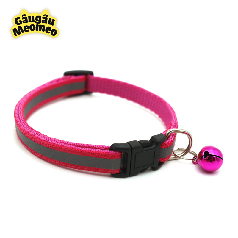 Vòng cổ chó mèo phản quang có chuông (Dài: 20-35cm; rộng: 1cm)