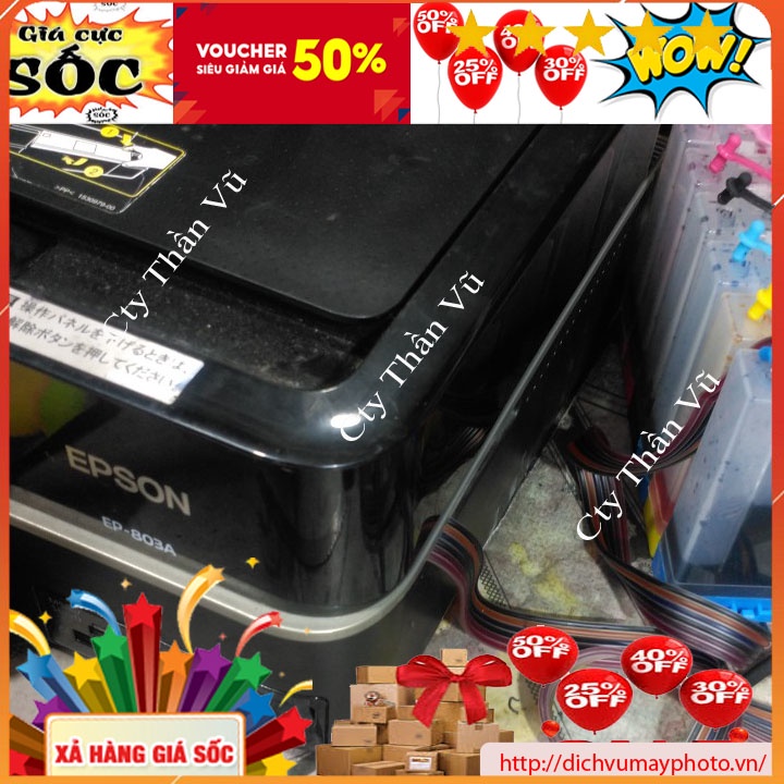 Máy in phun màu đa năng Epson 803A máy in 6 màu in đẹp bền đầu in gấp 2 lần L805 có in wifi INECO