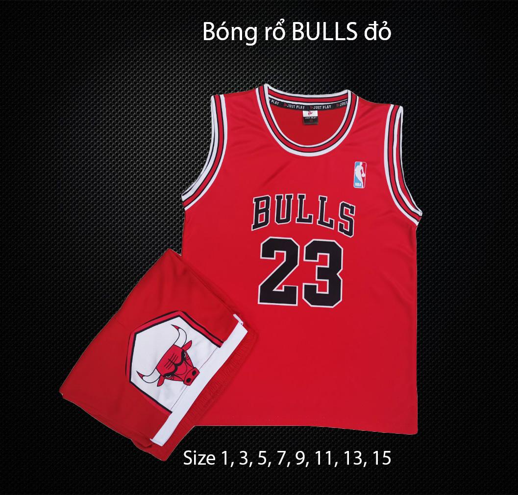 Quần áo bóng rổ trẻ em Bulls 23 đỏ