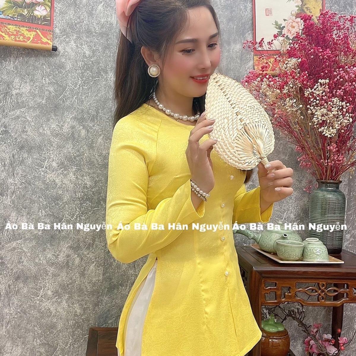 ÁO BÀ BA GAM  DÂY KÉO + QUẦN  (HOA HỒNG)