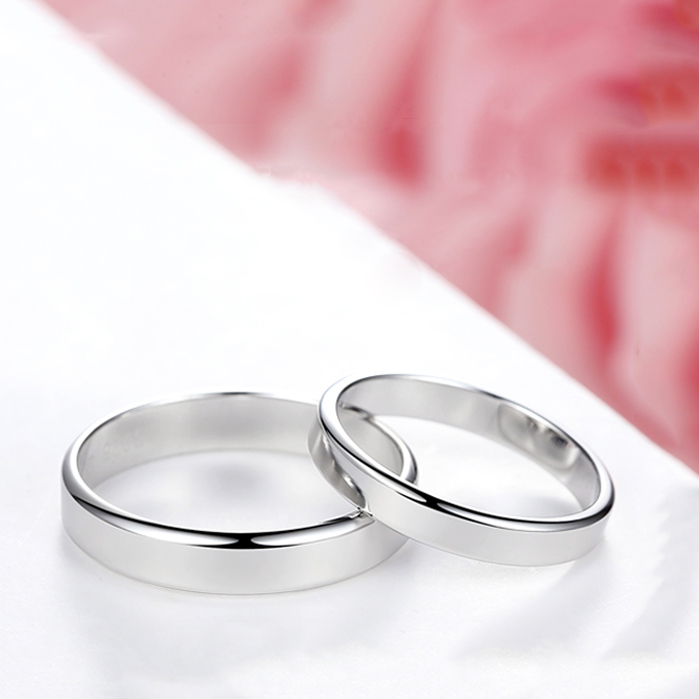 Nhẫn cặp trơn màu bạc nc124