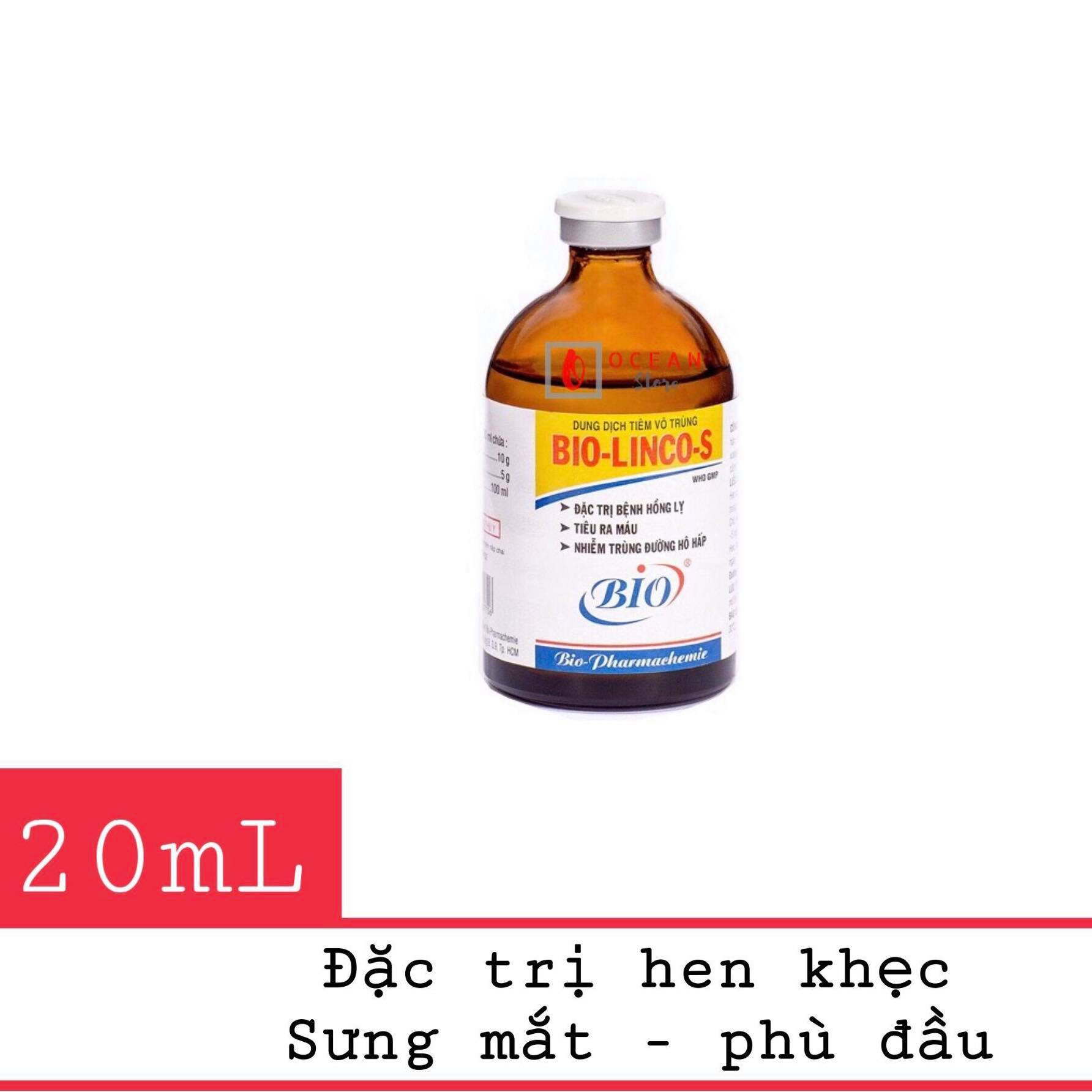 Bio- linco s 2o ml - đặc t.r.ị sưng mắt- khò khè-tiêu ra máu ở chó mèo gà