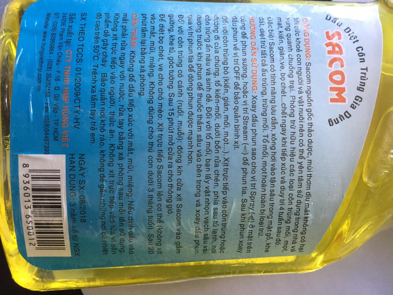 Dầu diệt côn trùng Gia Dụng 630ml