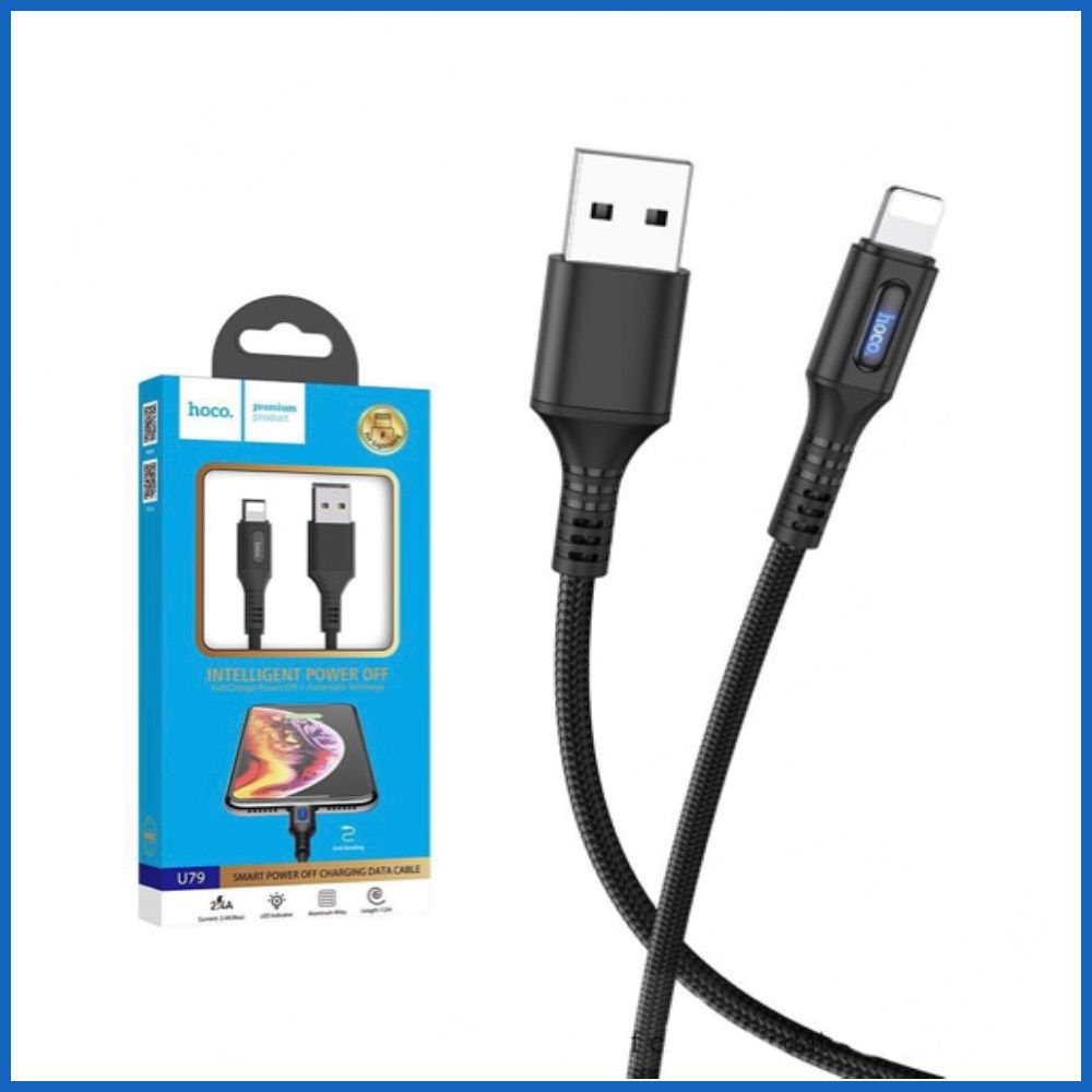 Dây sạc nhanh và tự ngắt Hoco U79 Lightning - micro usb - type C Dài 1.2M