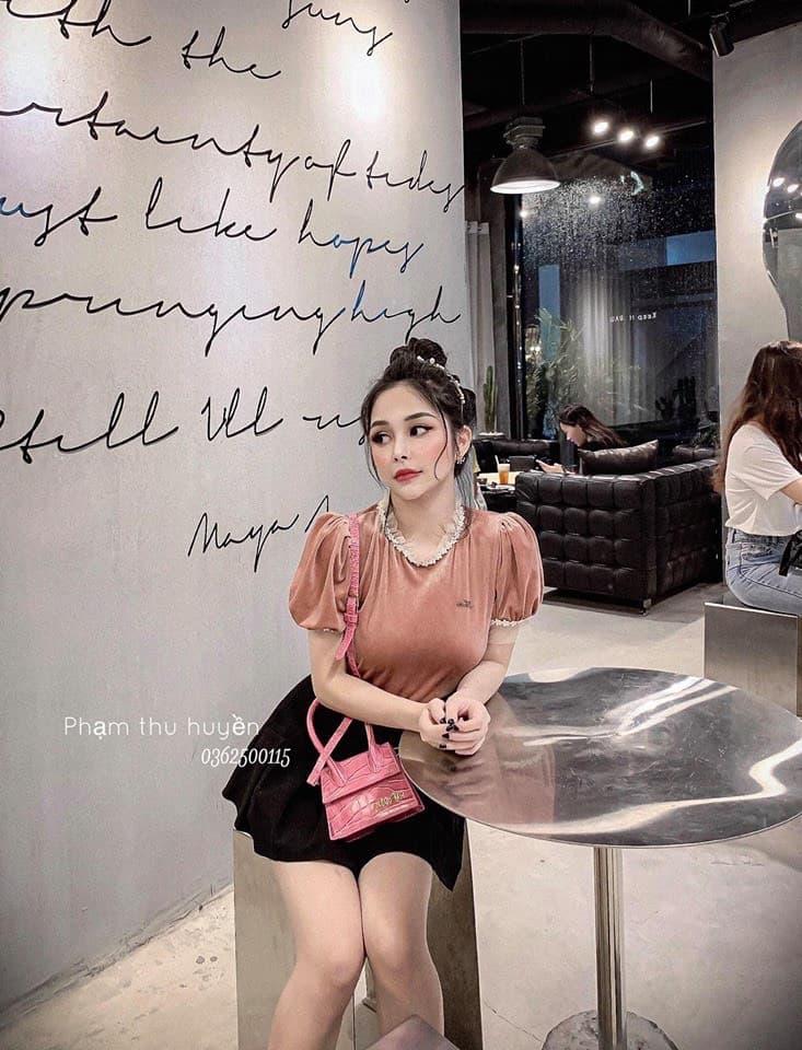 Áo nhung phối ren cổ điển TTKX0373
