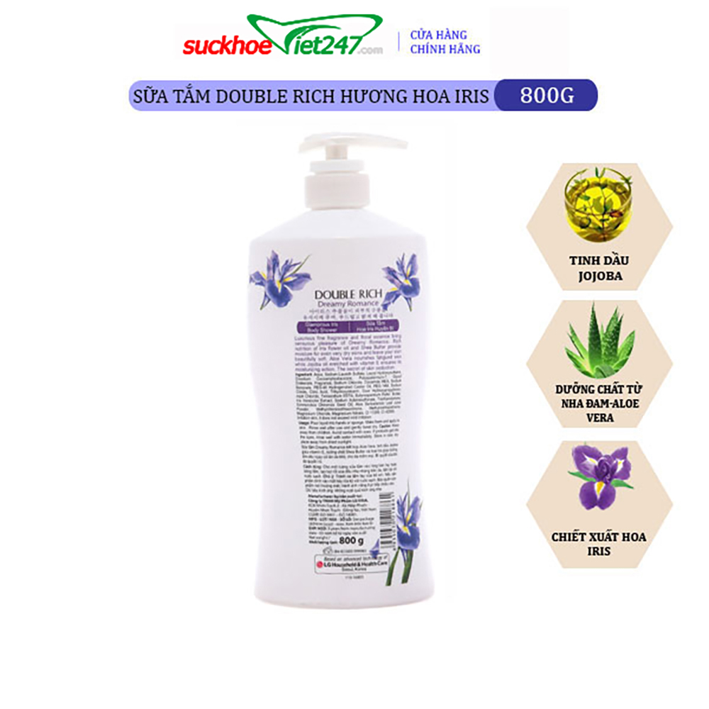 [HCM]Sữa tắm Double Rich Hoa IRis 800g