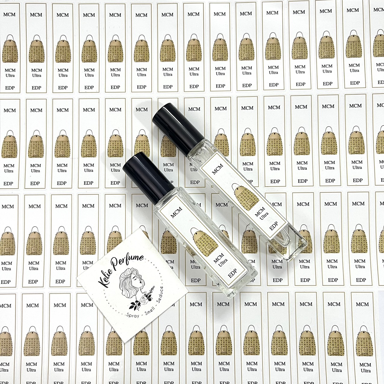 [HCMC] combo 10 PCs MCM perfume bottle sticker for bottle with full series