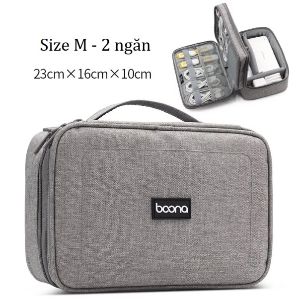 Bảng giá Túi đựng cáp sạc phụ kiện laptop Baona (Boona) vuông nhiều cỡ Phong Vũ