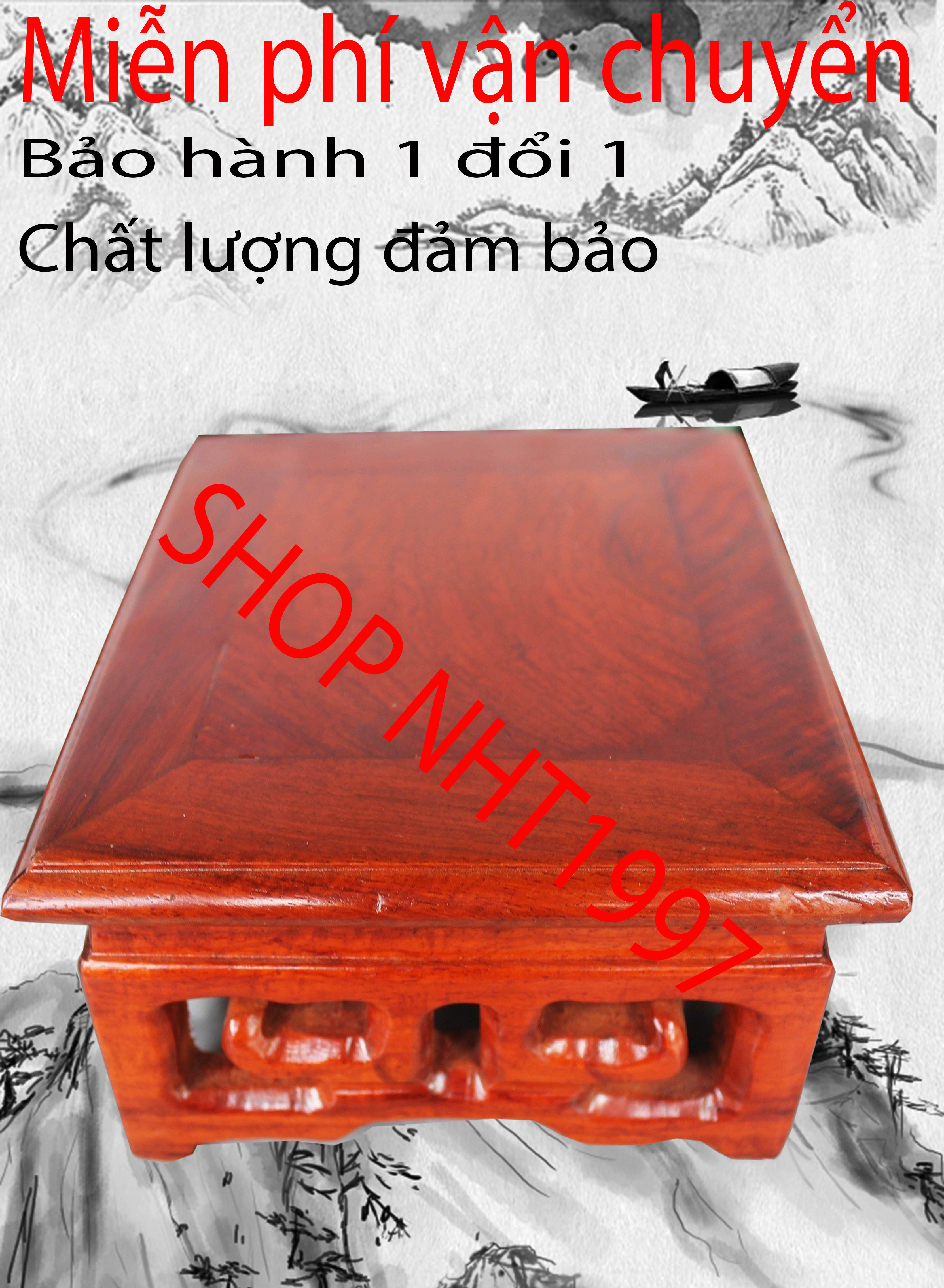 Kỷ vuông dôn vuông đế sơn vuông gỗ hương nhất sơn gỗ cao 8cm