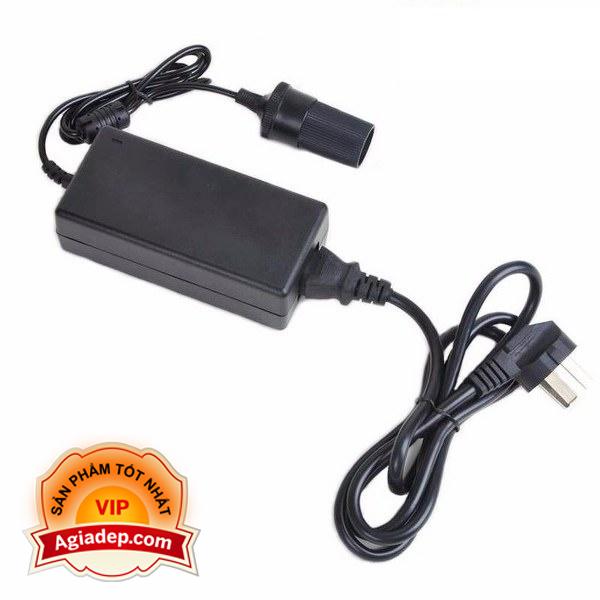 Adapter chuyển nguồn điện nhà 220v sang Tẩu (công suất cao 12V 6A 72W) phụ kiện dùng trên oto - 9000