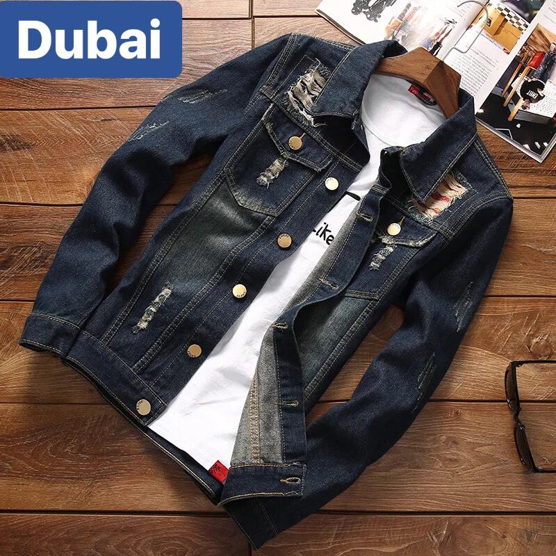 ÁO KHOÁC JEAN NAM CHẤT BÒ WASH XƯỚC VẢI ĐỎ HÀN QUỐC - DUBAI FASHION