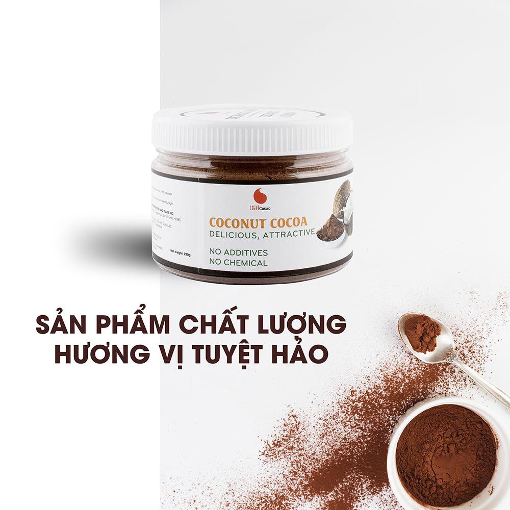 Cacao sữa dừa thơm ngon, đậm đà hũ 230g - Light coffee
